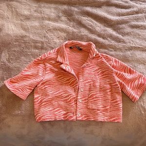 Zara Animal Print Cropped Cardigan